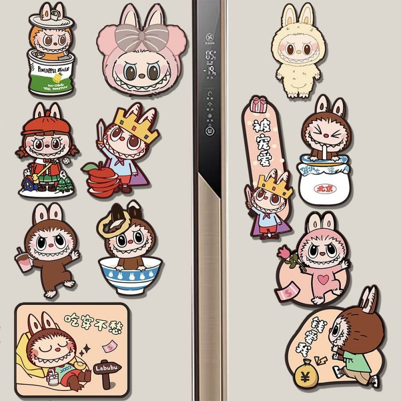 Labubu 冷蔵庫マグネット 漫画バブルマット クリエイティブ装飾 シームレス磁気冷蔵庫マグネット|undefined