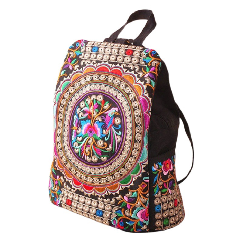 Yunnan estilo étnico mochila moda bordado mochila bolso de las mujeres mochila ventas directas de la fábrica