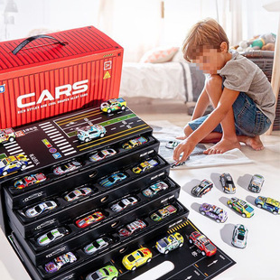 Alloy Pull-Back Car Mini Tin Racing Container Gift Box Inertia Toy Car Boy Birthday