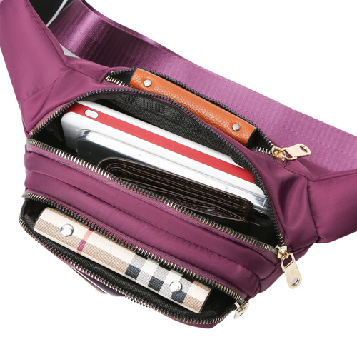  New Men's and Women's Waist Bags Korean Version Embroidery Thread One-Shoulder Crossbody Bag Outdoor Sports Multi-Function Chest Bag Manufacturer Wholesale