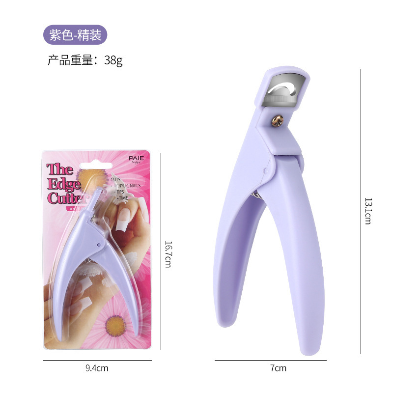 Tijeras para uñas de una línea de acero inoxidable en forma de U, cortador para extensiones de fototerapia DIY, con herramienta de formación.