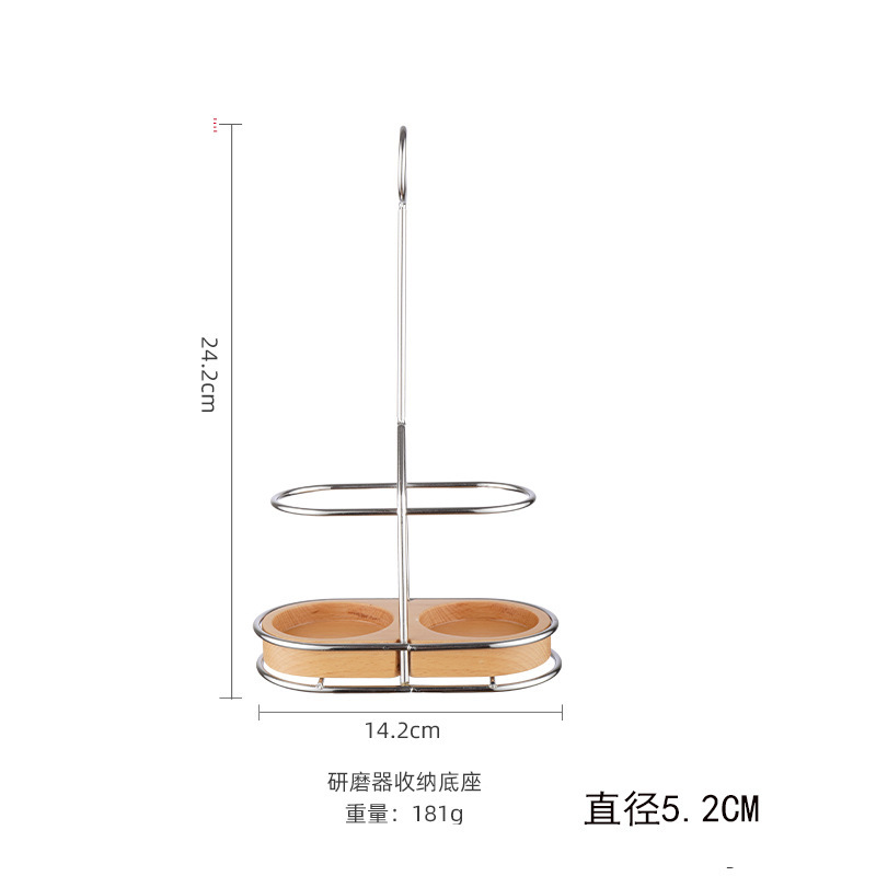 木胡椒研削ベース研磨器スタンドアカシア木アクリルハンドル底パッド研磨器ベース|undefined