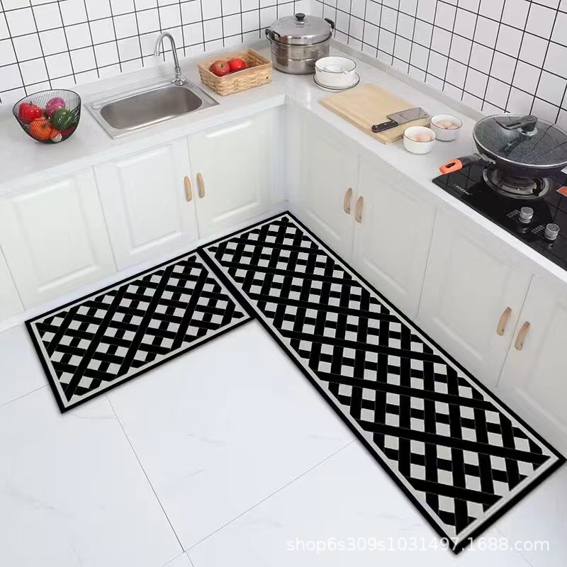 Alfombra de piso de cocina fábrica al por mayor puerta larga alfombra antideslizante alfombra de cocina alfombra de puerta de dibujos animados del hogar estera de la puerta