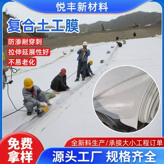 HDPE复合土工膜河道水池蓄水池两布一膜防渗垃圾填埋场加厚复合膜
