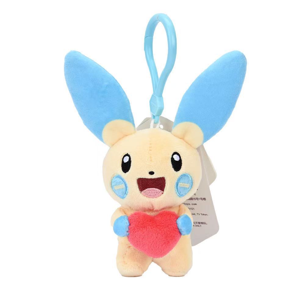 Colgante auténtico de pokemon, colgante de muñeco de Pikachu, juguete de peluche Eevee, mochila de pokemon, muñeco