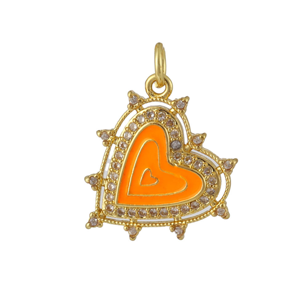 2g Weight Pendant Jewelry Making Type 14*16MM Jewelry Making Size Zircon Inlay Material DIY Jewelry Accessories Classification 1 Piece Quantity Copper Material Halloween Festival Dinosaur, Heart Shape, Bat Pattern Plating, Inlay Design IG Style Style 1 Piece 14*16MM Copper Zircon Dinosaur Heart Shape Bat Pendant 27