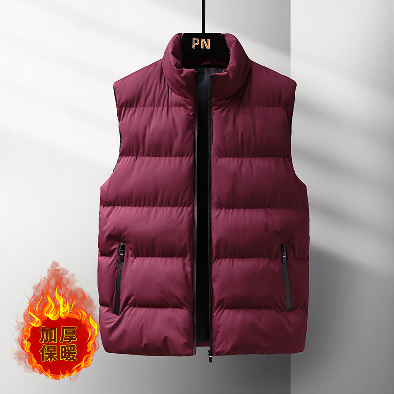 Transfronterizo otoño y invierno chaleco de hombre chaleco de color sólido marca de moda coreana engrosado caliente hombre gran camisa de hombro de pareja