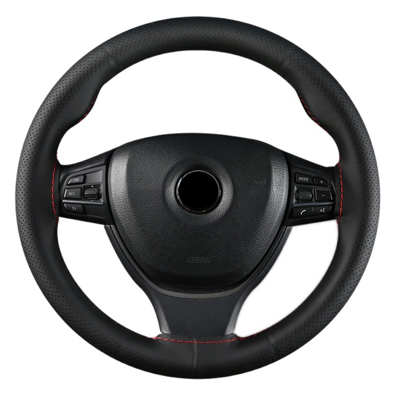 Верхний слой из воловьей кожи, сшитый вручную чехол на руль Four Seasons, универсальный чехол для ручки автомобиля из натуральной воловьей кожи, новый кожаный чехол