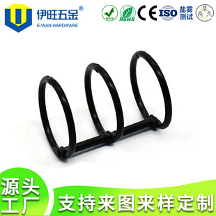 10 Free Shipping Electrophoretic Black Three-Link Loose-Leaf Ring Chain Coil Thick Ring Buckle Detachable Metal Handbag