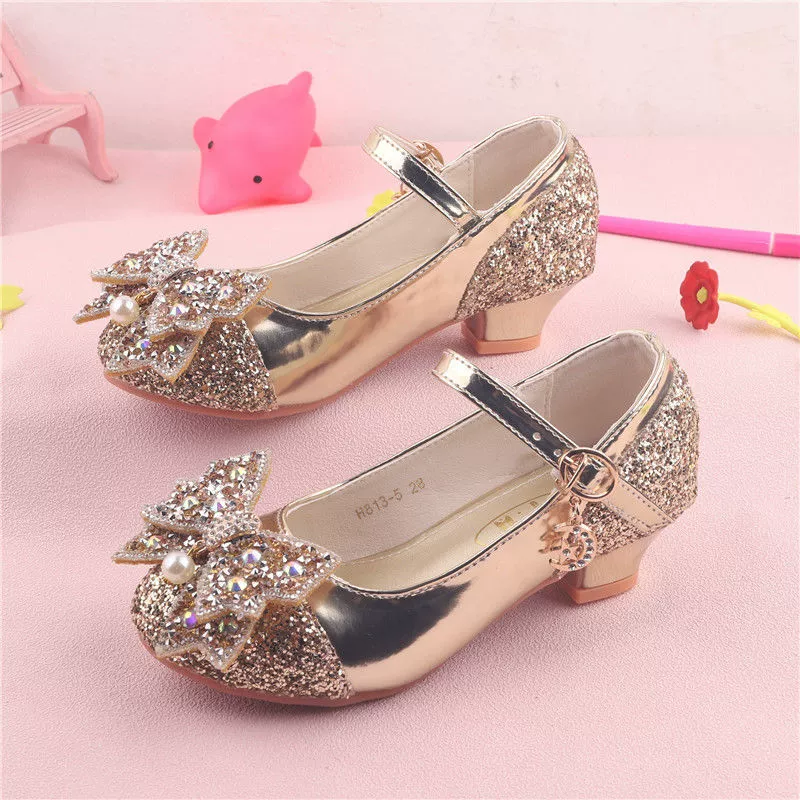 [5748 человек хвалят] Детские туфли на высоком каблуке для маленьких девочек, весенне-осенние туфли принцессы, популярная обувь Maillard, кожаные туфли для девочек