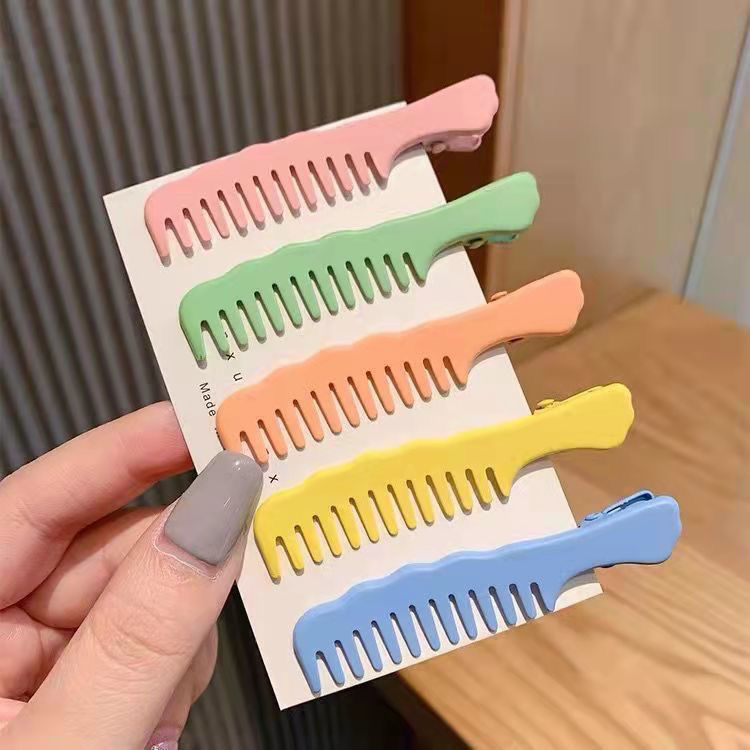 Trendy Side Bangs Hairpin for Girls, Candy-Colored Hair Clip, Korean Hair Accessory, Duckbill Hair Ornament