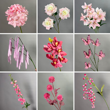 新款玫红色仿真花婚房布置假花床头花装饰DIY材料假花仿真花批发