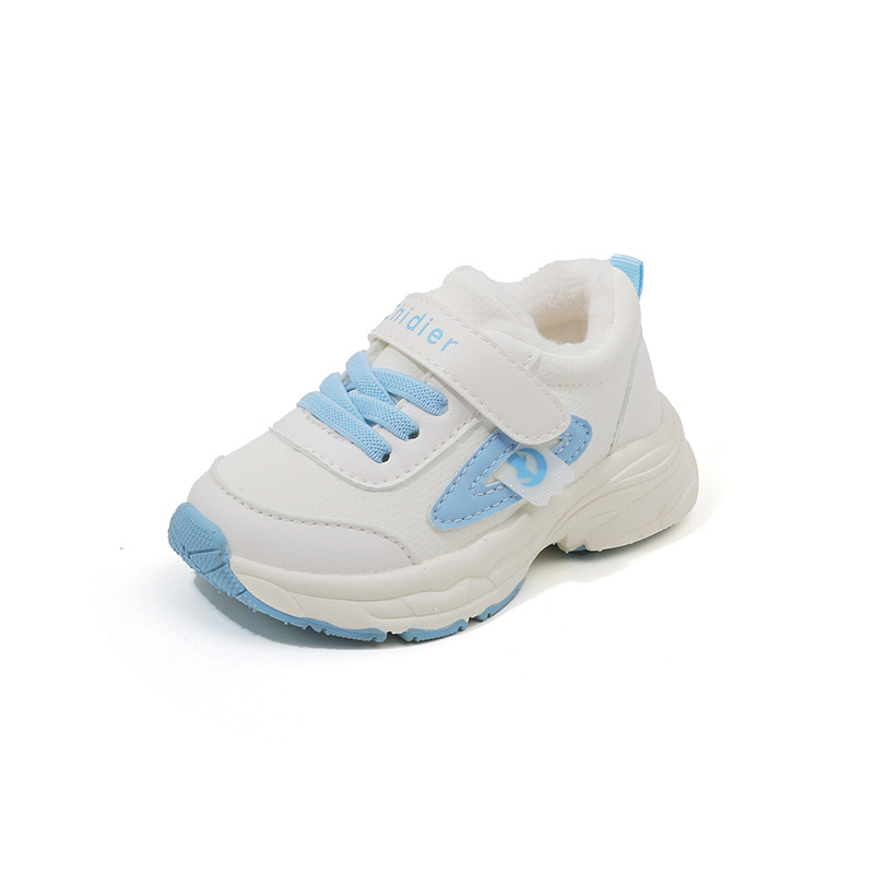 Zapatilla de deporte de invierno para niños nuevos zapatos de papá para niños con forro polar zapatos de bebé para niñas zapatos de fondo suave antideslizantes para correr