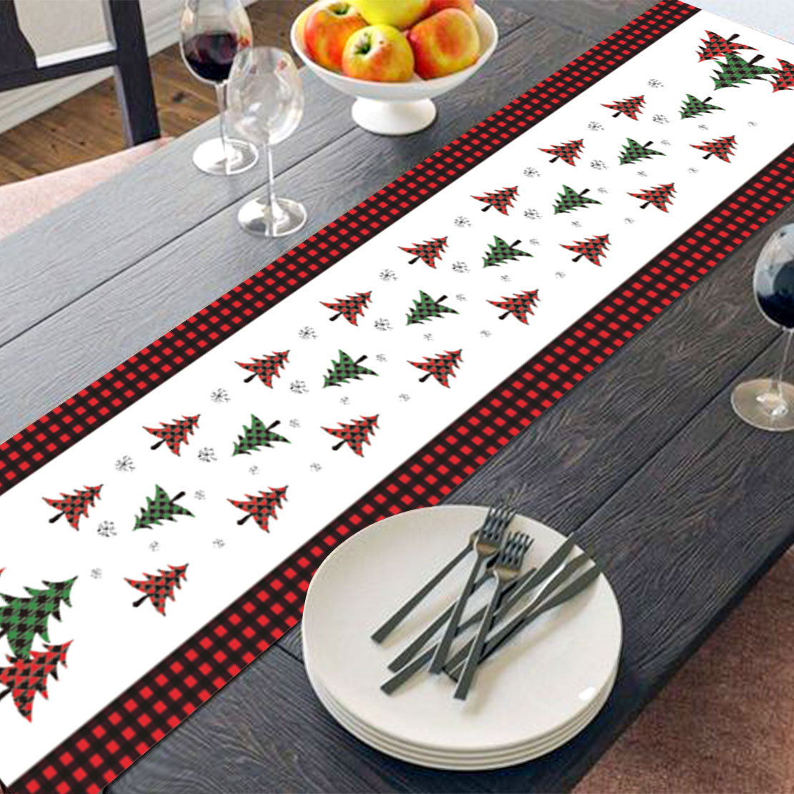 Koti ja puutarha Uusi innovatiivinen joulukoristeiden pöytäliina, pellava, kestävä ja vahva pöytäliina, likaantumista estävä pöytäliina, tukkumyynti_voghion.com