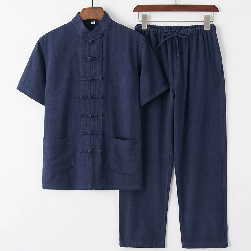Summer retro set, Hanfu for elderly, with short sleeve, Chinese style