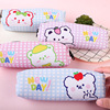 Cartoon capacious cute universal pencil case with zipper for elementary school students, with little bears, wholesale