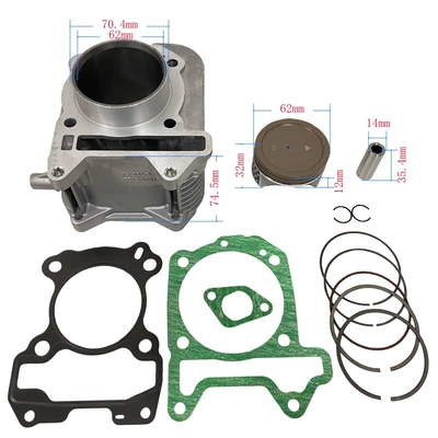 Piston, piston ring, piston pin suitable for Piaggio - 62mm
