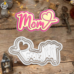 Handbook Card Decoration Mom Letter Handmade Paper Art Carbon Steel Knife Mold Silicone Seal Embossing Knife Mold Cross-Border Delivery