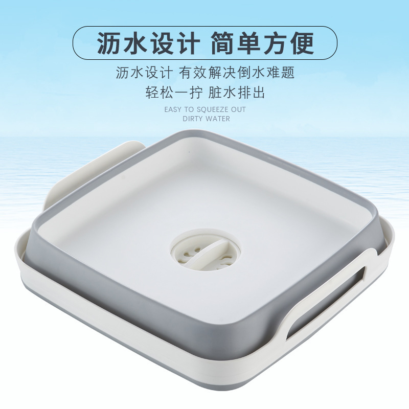 アマゾン電気商携帯式折り畳み盆伸縮プラスチック洗面器厚い折り畳み水槽氷桶果物桶|undefined