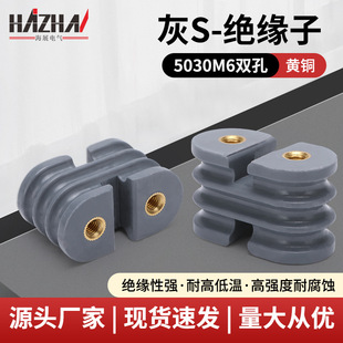 Double gray insulator 5030M6 double hole double copper insulated terminal distribution box cabinet double post insulator