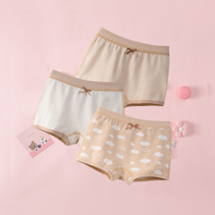 2024 New Girls Underwear Colorful Cotton Boxer Shorts for Big Girls and Little Girls Children's Boxer Briefs 100% Cotton
