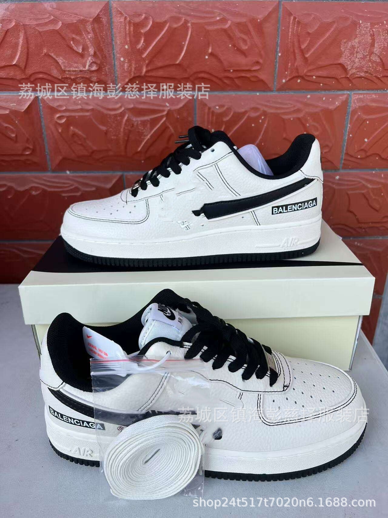 Precio de fábrica Putian puro nivel de cabeza original AF1 Halloween trigo negro y blanco panda baja fuerza aérea No. 1 comercio exterior transfronterizo