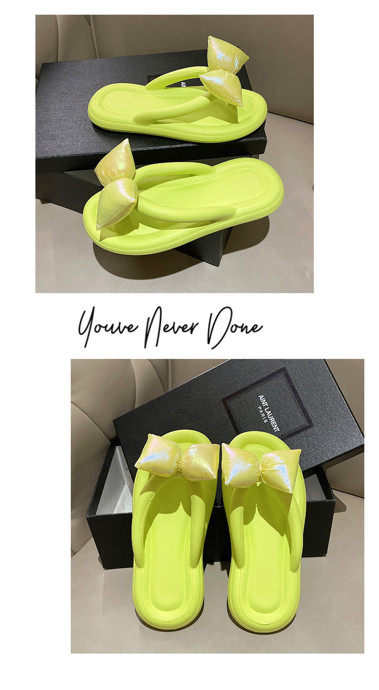 Women's Flip Flops Flat Bowknot Beach Sandals Summer Fairy Style_voghion.com