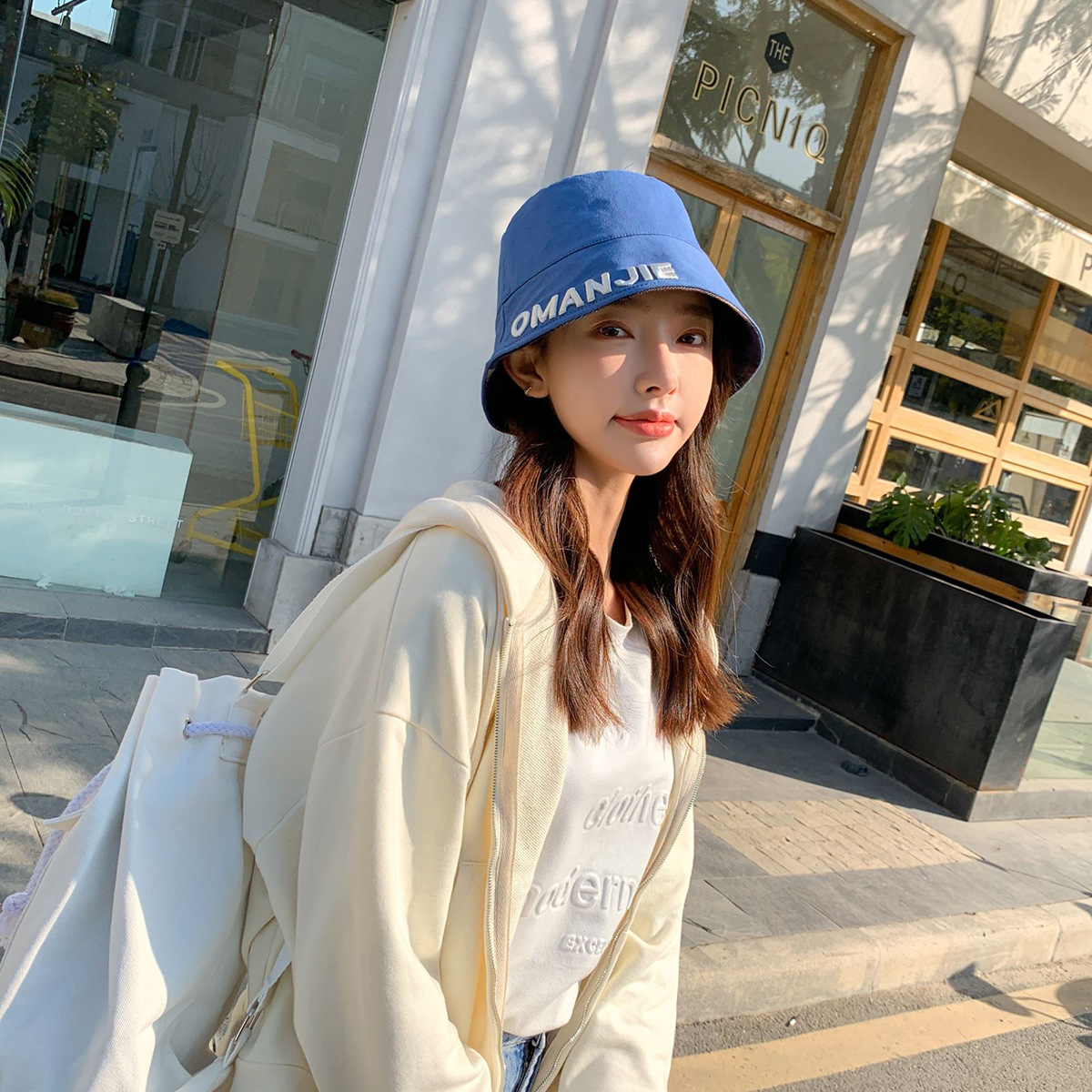 Korean Fashion Embroidered Letter Bucket Hat display picture 6