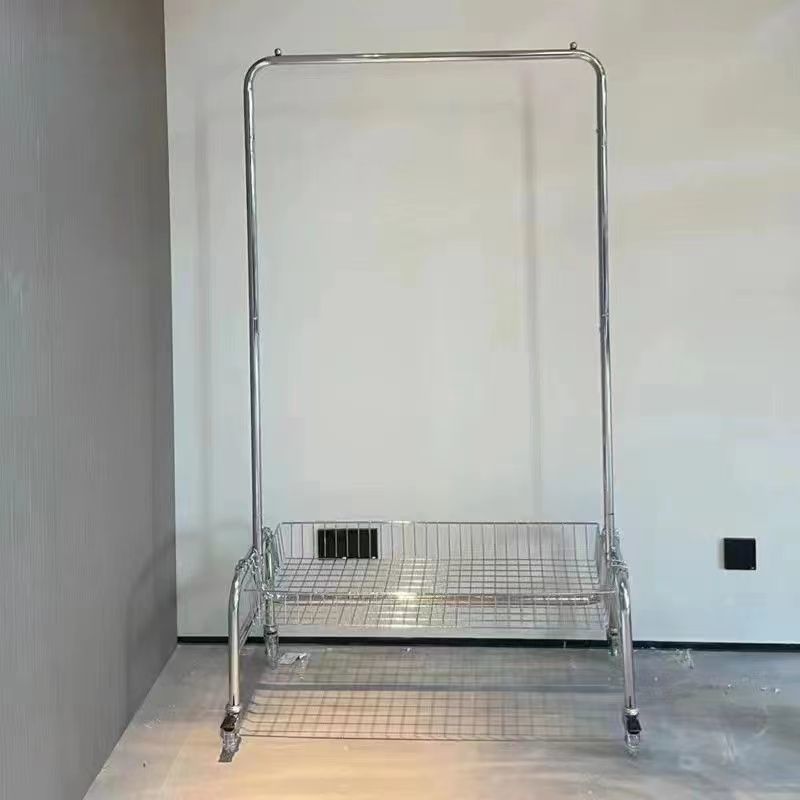 洋服店展示棚ハンガー専用棚移動床式カート婦人服店車輪付き棚|undefined