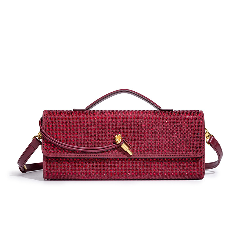 Trendige Diamant-Baguette-Abendtasche, Exquisite Horizontale Crossbody-Handtasche, Lange Geldbörse & Handytasche, Einschultrige Damenhandtasche – Detail 27