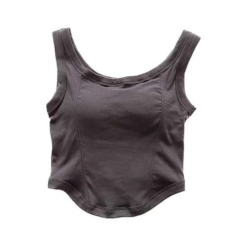  New Korean Style Threaded Fishbone Hot Girl Suspension Women's Vest with Breast Pads Seamless Slimming Inner Back-Beautiful Underwear