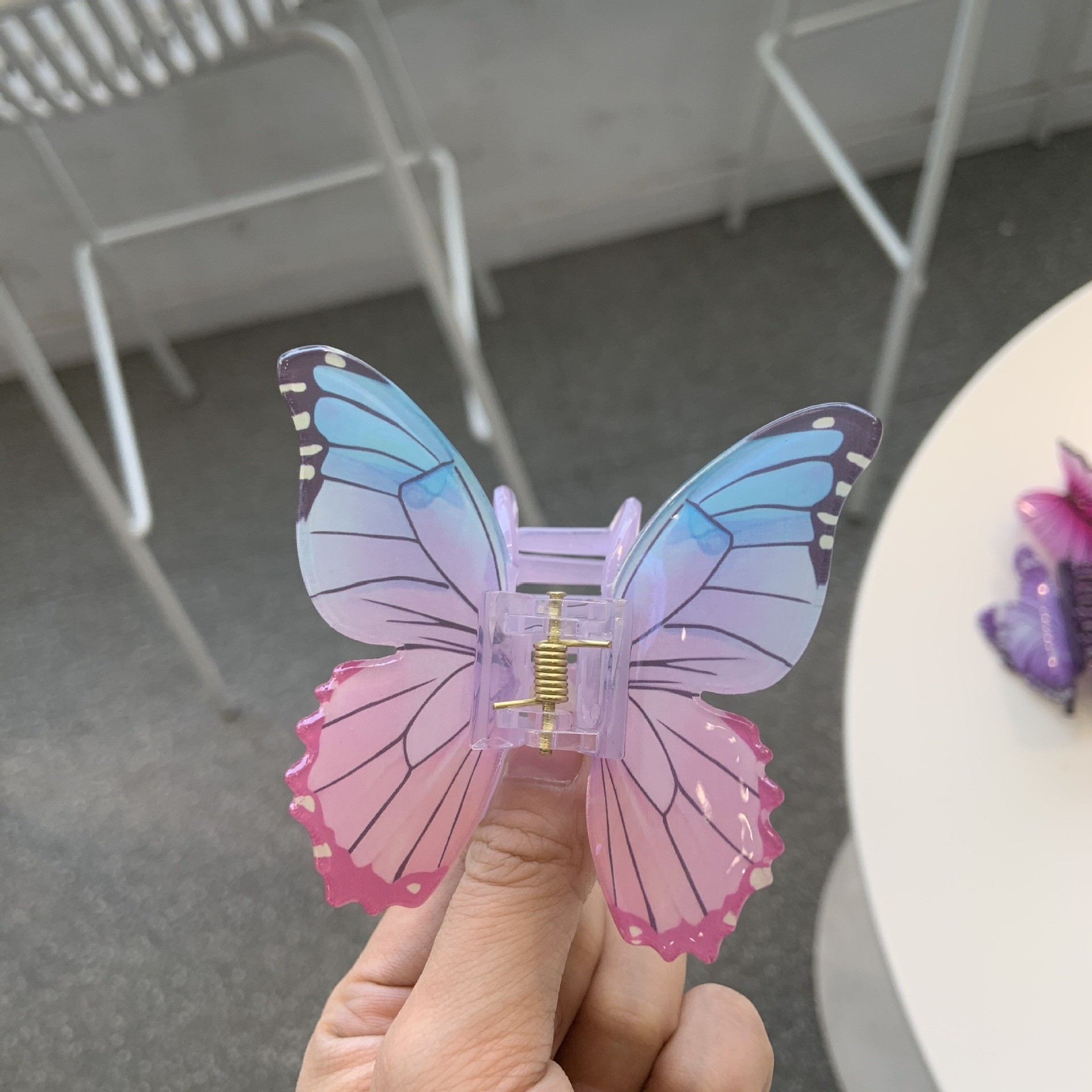 65g Weight Hair Claws Hair Accessories Type 1 Piece Quantity Casual, Daily Occasion Acrylic Material Butterfly Pattern All Seasons Season Women's Gender Cute, Retro Style Cute Retro Women's Butterfly Arylic Hair Claws 4