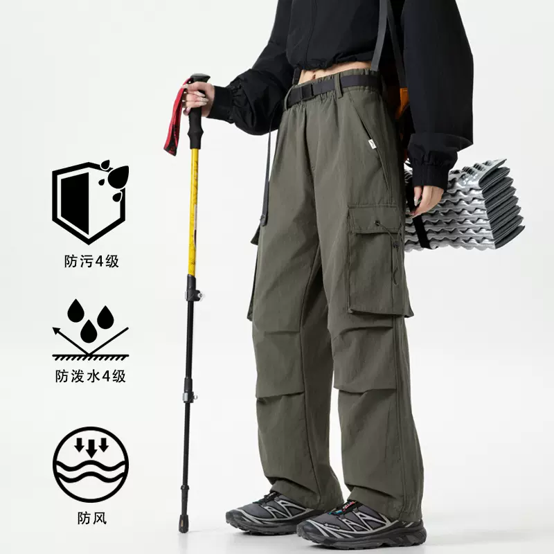 2025年军绿户外休闲裤女款2025新款工装裤春秋季透气登山冲锋裤