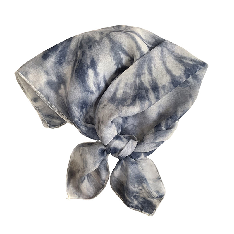 Bufanda de seda, bufanda cuadrada pequeña con cuello, nuevo estilo de verano, anillo para el cabello hecho a mano de alta gama, accesorios para el cabello de tela, pañuelo para el cabello pastoral femenino de verano