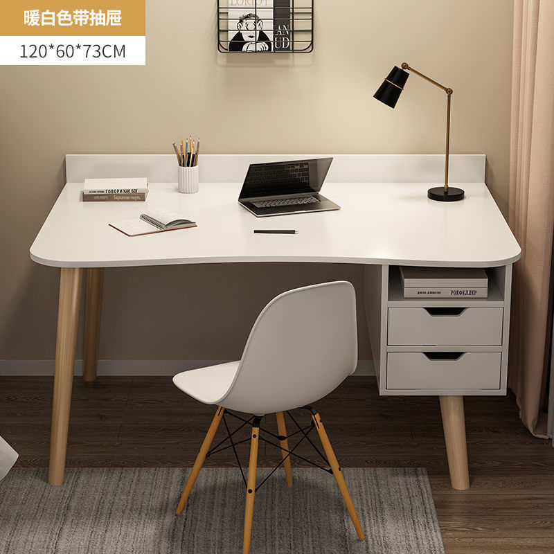 서랍이 있는 120X60X73 싱글 테이블 따뜻한 흰색