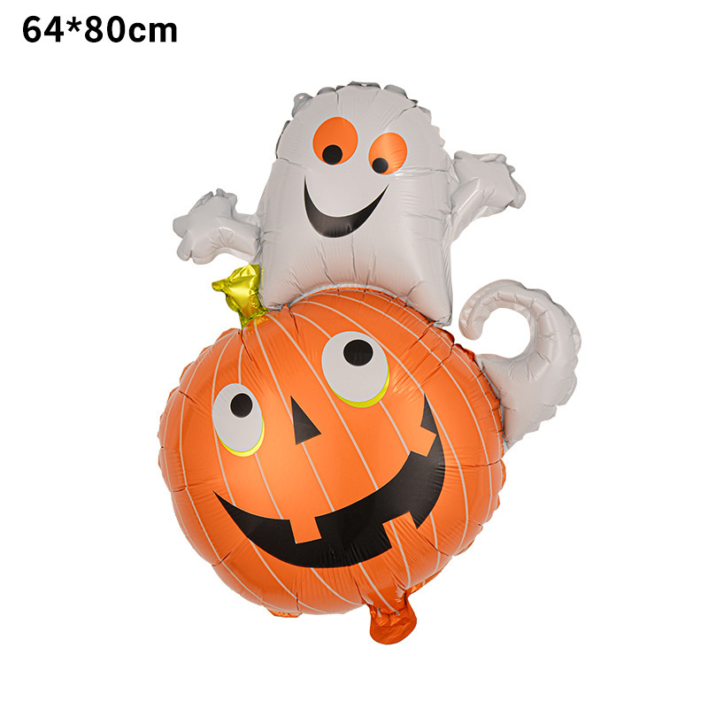 Globo de película de aluminio de Halloween nuevo tema de bruja de dibujos animados calabaza fiesta de Halloween diseño de globos en forma de fantasma