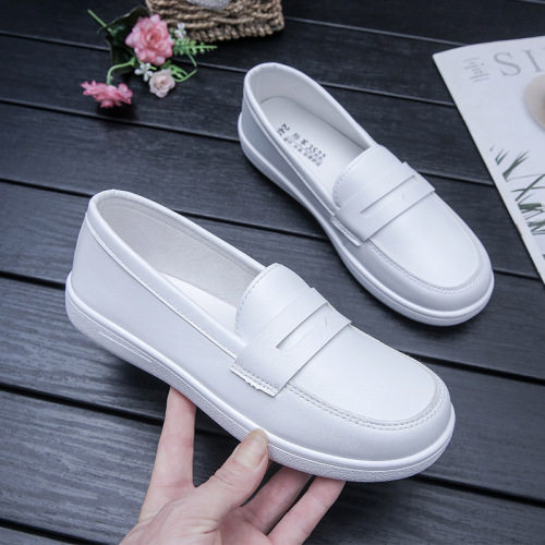 Women's Soft-Cushion White Breathable Medical Work Shoes, Non-Binding, Comfortable, Anti-Slip, Flat, All-Season Single Shoes, Wholesale