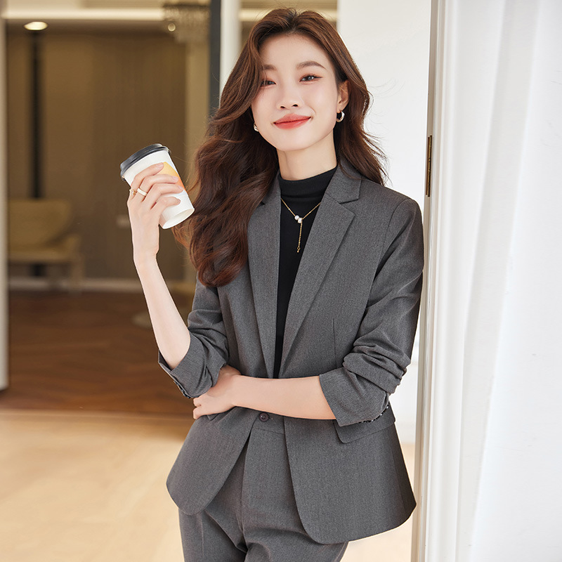High-End Gray Suit Suit for Women Spring & Fall 2025 New Professional Elegant Interview Formal Suit Jacket Work Clothes