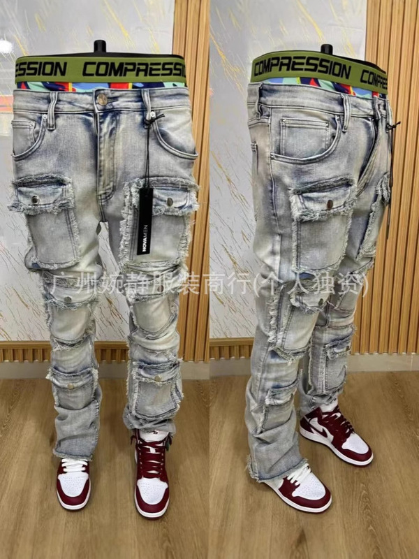 Men jeansメンズジーンズ外国貿易クロスボーダーファッションメンズジーンズ欧米風弾力スーツズボン|undefined