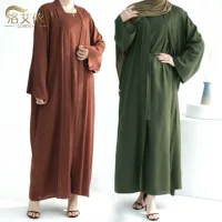 Loriya2024 AliExpress Дубай Ближний Восток Турция сплошной хлопковый и льняный кардиган LR732 & LR733