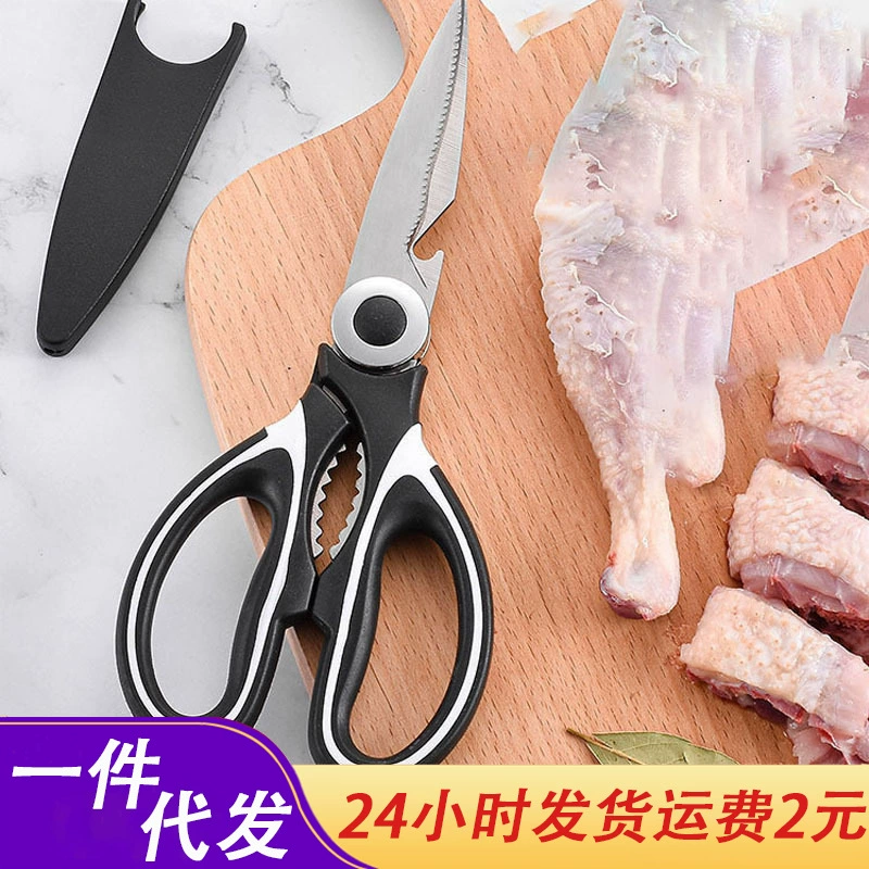 Universal sharp food scissors for home use, bottle opener