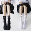 Lace velvet swan with bow, knee socks, Japanese school skirt for elementary school students, Lolita style, mid-length