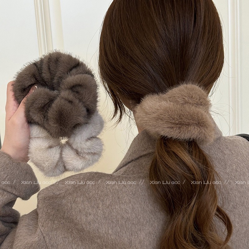 Pluche grote haarcirkel dames haarelastiek hoogwaardige hoge rek haarkoord haaraccessoires_voghion.com