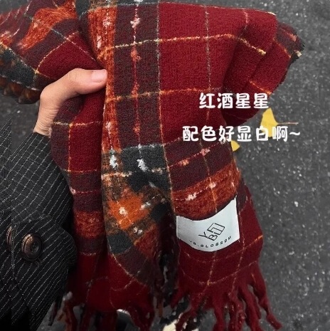 纯色加厚大围巾女士冬天学生百搭披肩高级感加长保暖情侣围脖批发|undefined