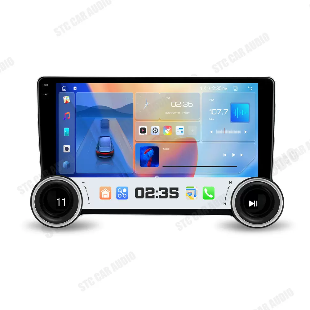 双旋钮的车载安卓GPS导航一体机蓝牙中控倒车carplay智能车机