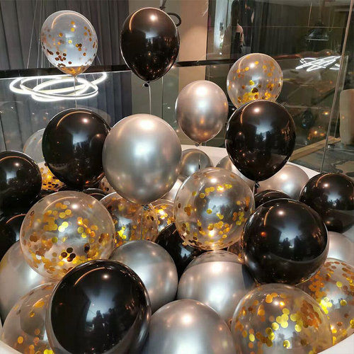 Cross-border metal balloons 12-inch glitter balloons set birthday party decoration wedding arrangement wedding supplies wholesale