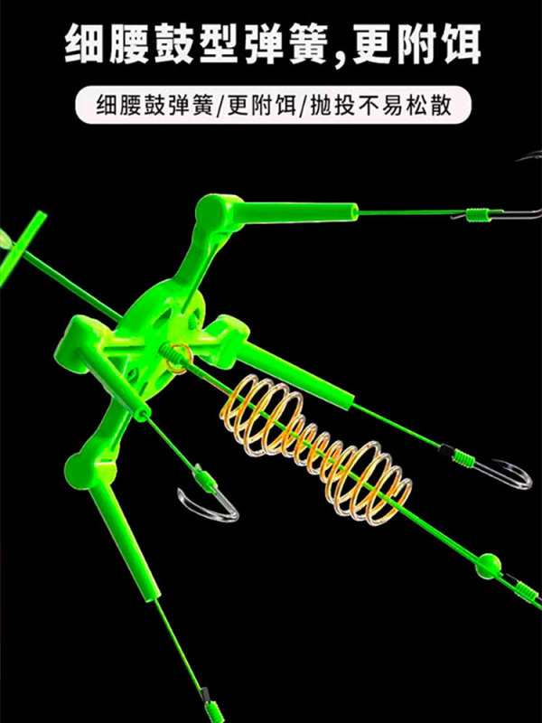 新型水怪鲢鳙钓组钓笼鲢鱼爆炸钩全套专用花白鲢远投抛竿方块饵笼|undefined