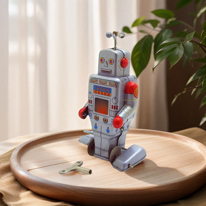 Ms372 Square Robot Collection Nostalgic Tin Toys Micro-Film Shooting Props Tin Crafts Wholesale