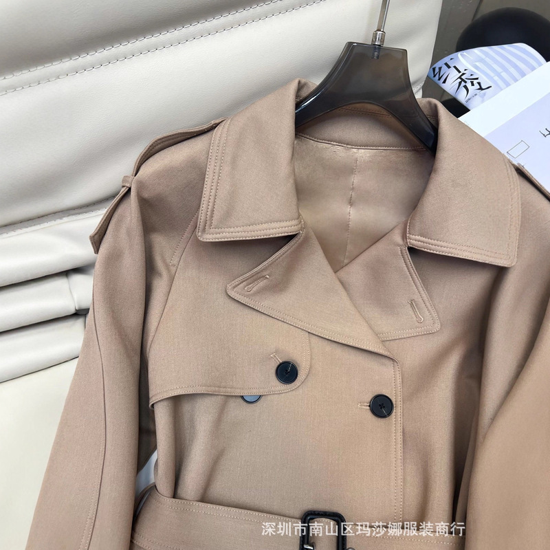 风衣女小个子显高25早秋新款大气工装英伦风气质显瘦中长款外套|undefined
