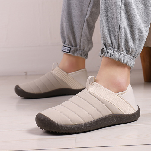 New cross-border winter cotton shoes for men, outdoor slip-on sneakers for couples, snow boots, waterproof and wear-resistant cotton shoes
